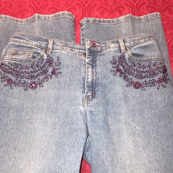 Very Vara Purple Sequins/Crystal Jeans. Also has matching jacket. - Picture 3 of 11